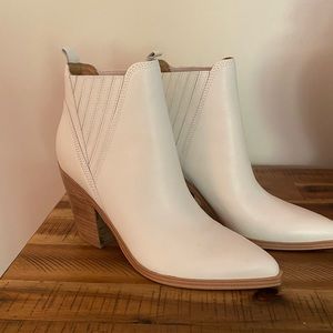 Marc Fisher White Ankle Booties
